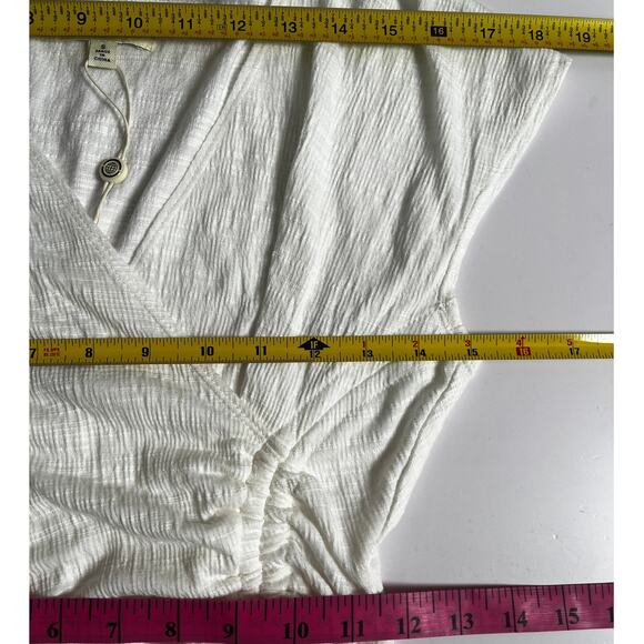 Max Studio White Ruched Wrap-Front Sleeveless Top | Small | NWT - Picture 6 of 7